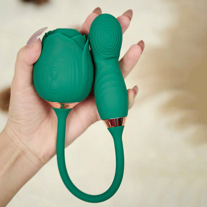 Rose Toy With Fingerprint Vibrator-Green