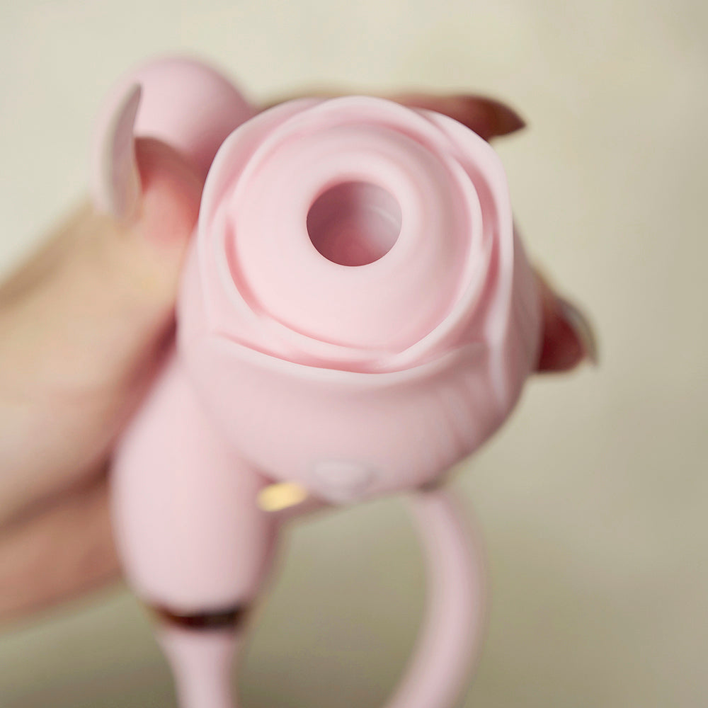 Rose Toy With Fingerprint Vibrator-Pink