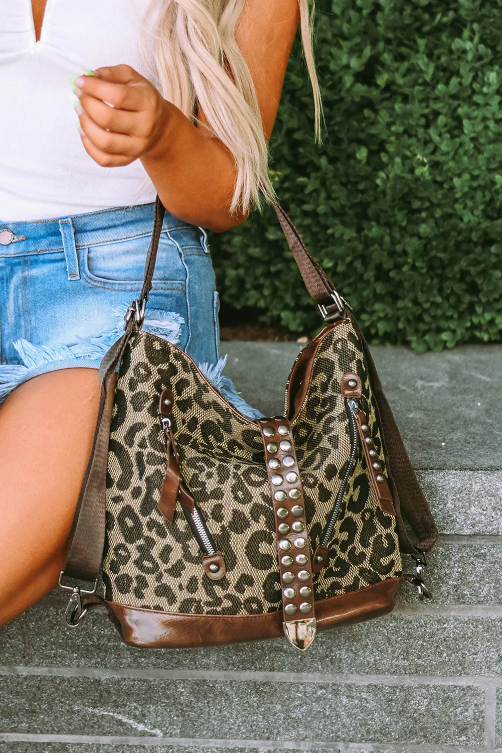 Leopard Print Backpack Crossbody Bags - KOC