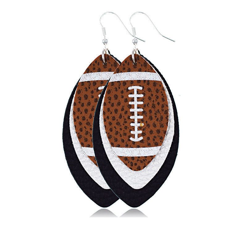 Layered Rugby Drop Earrings