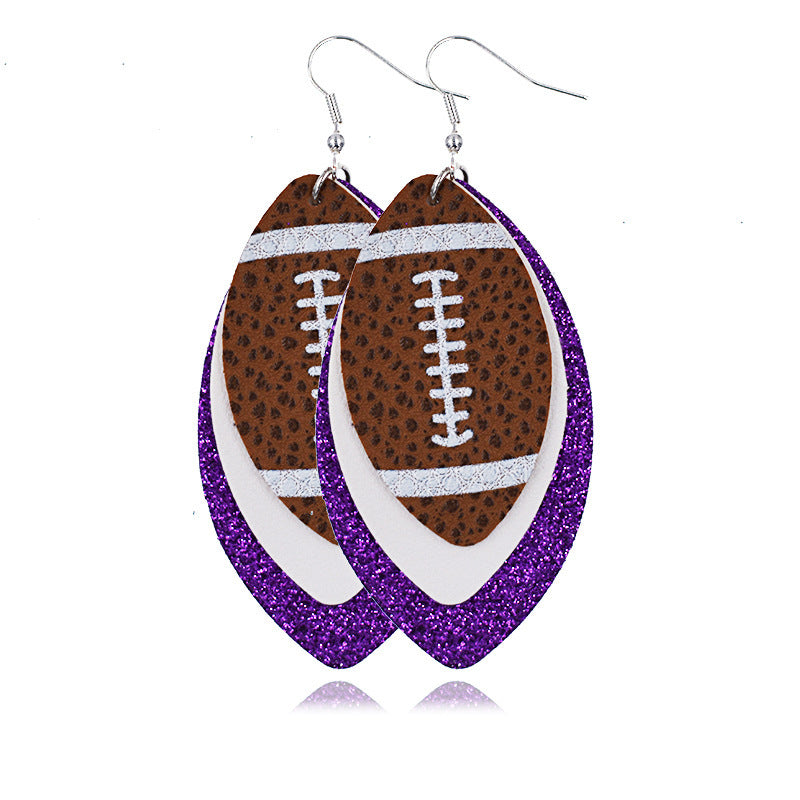 Layered Rugby Drop Earrings