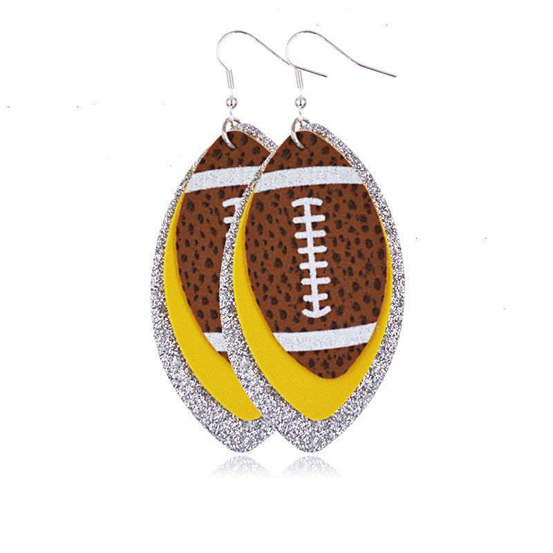 Layered Rugby Drop Earrings