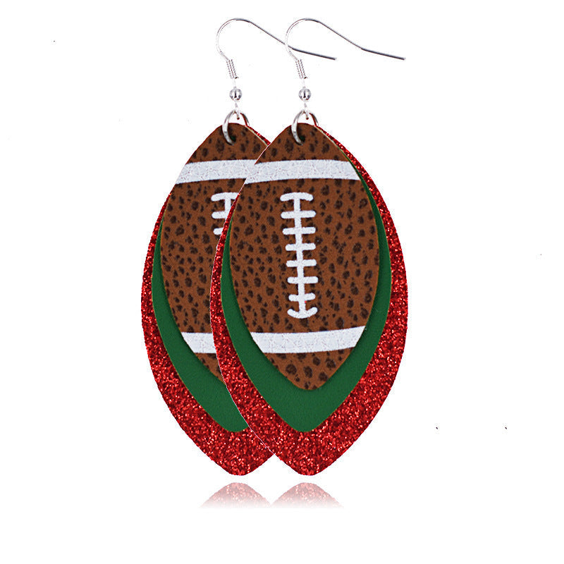 Layered Rugby Drop Earrings