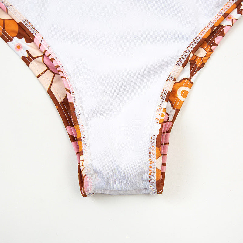 Printed Zipped Swimsuit