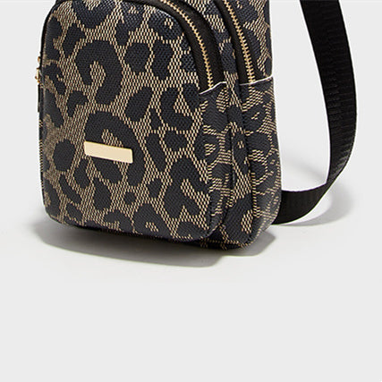 Leopard Double Layer Crossbody Chest Bag