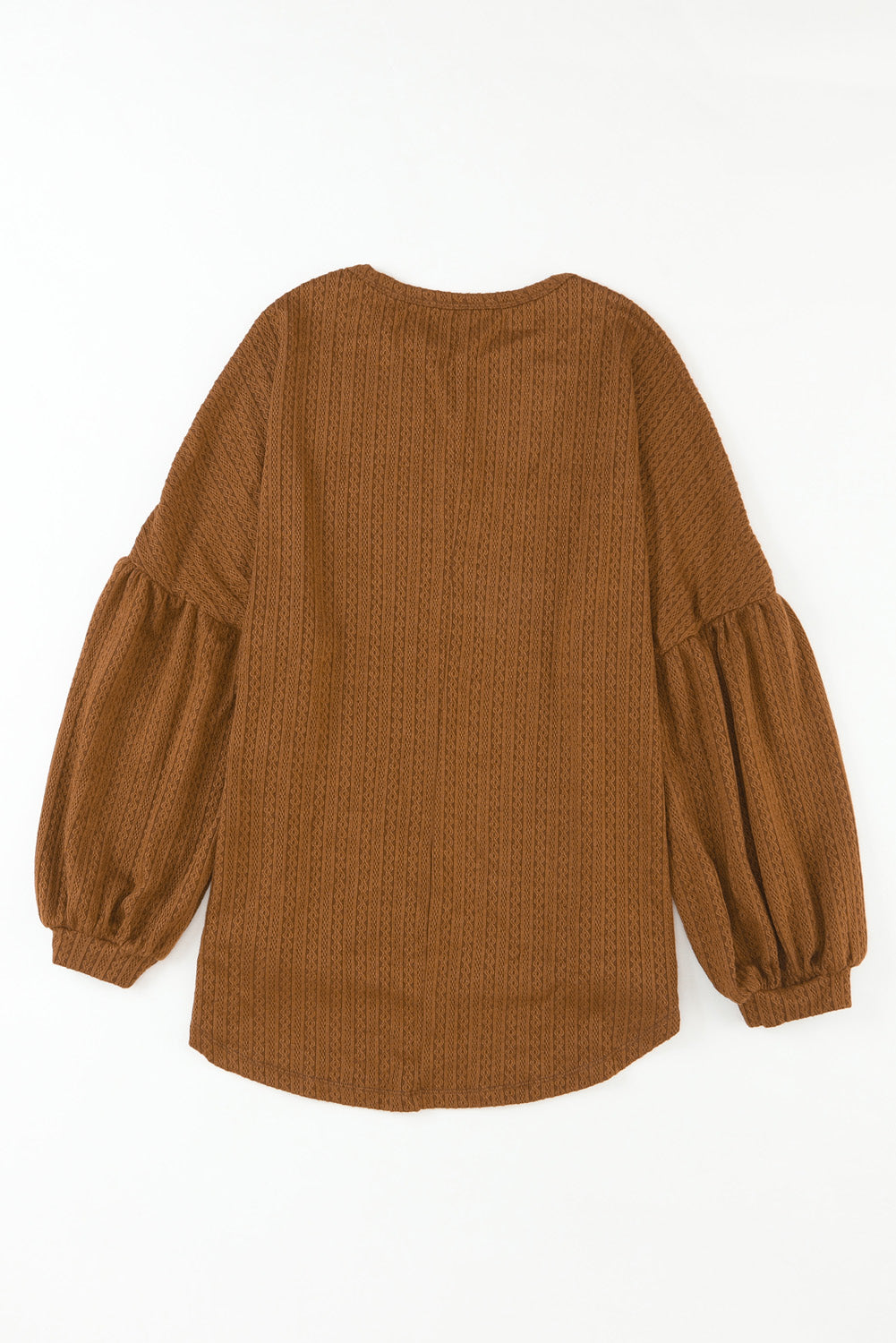 Knit Jacquard Puffy Long Sleeve Top