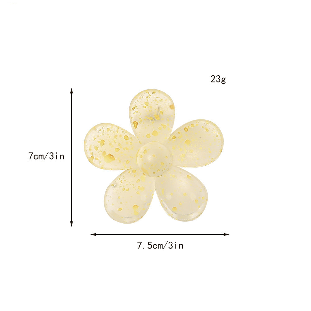 Women Plastic Flower Hair Claw Clip 3 Pieces Set