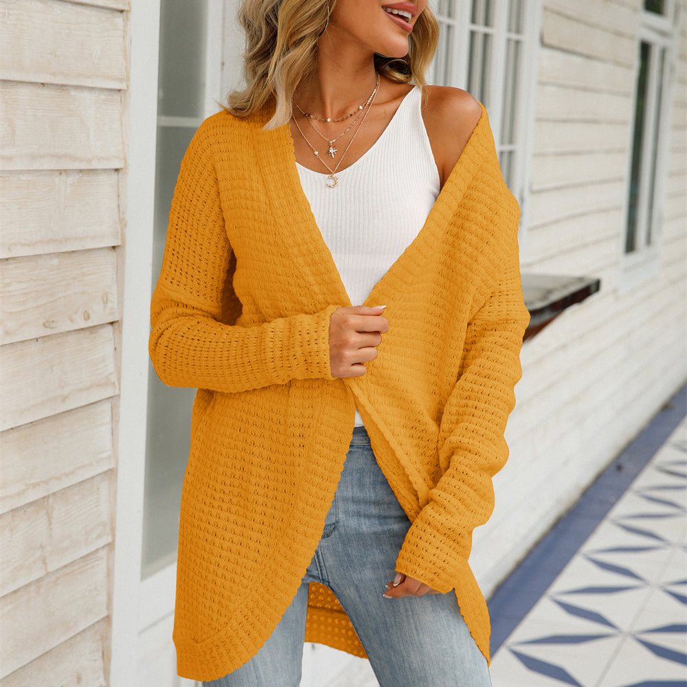 Irregular Knitted Sweater Open-knit Cardigan