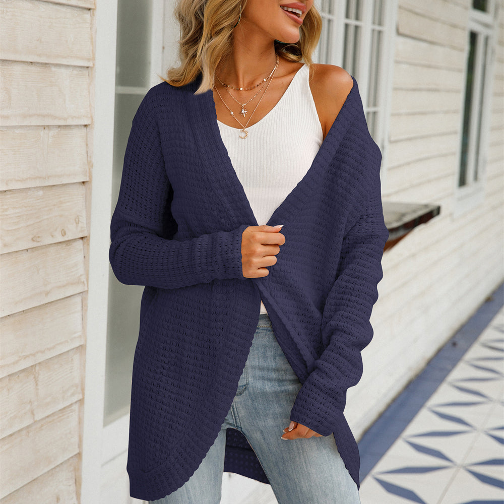 Irregular Knitted Sweater Open-knit Cardigan