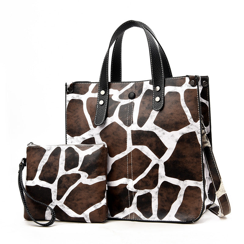 Ladies Leopard Print Two-Piece Bag