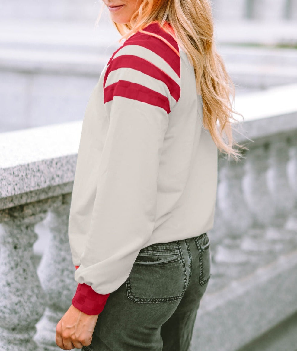 Color Block Raglan Long Sleeve Top