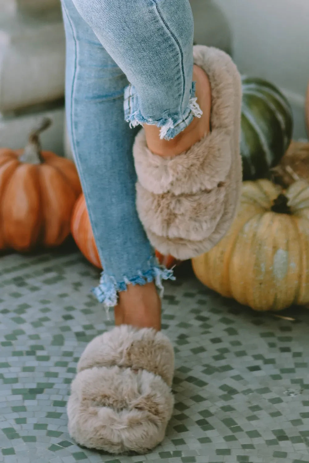 Fluffy Double Band Slippers