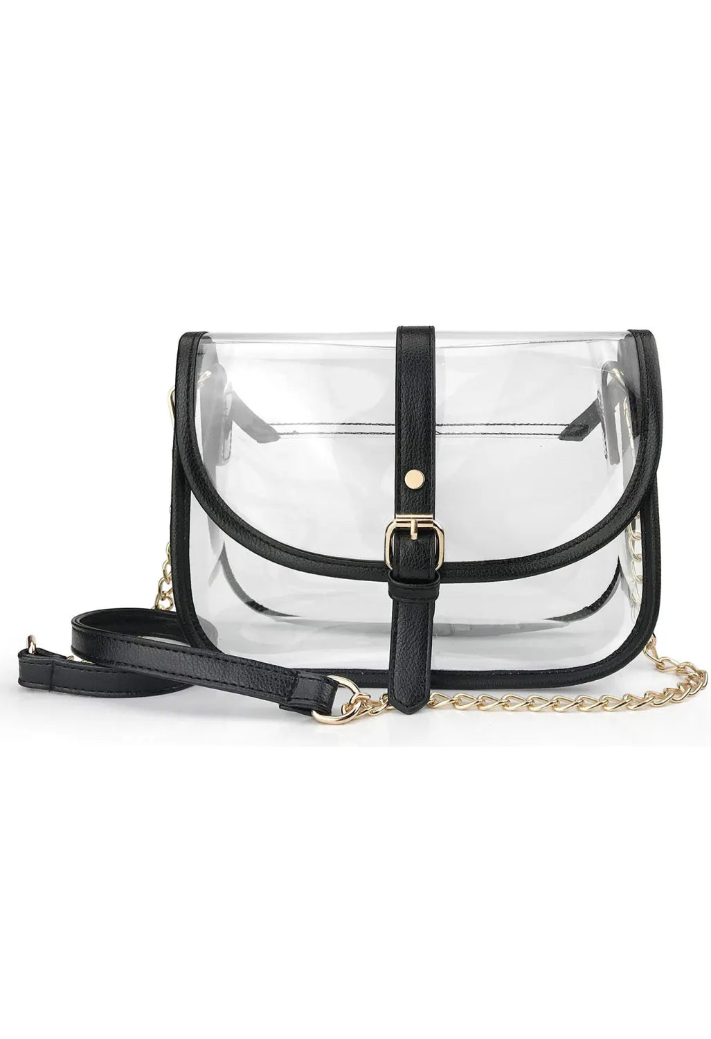 Black Clear TPU Chain Shoulder Bag