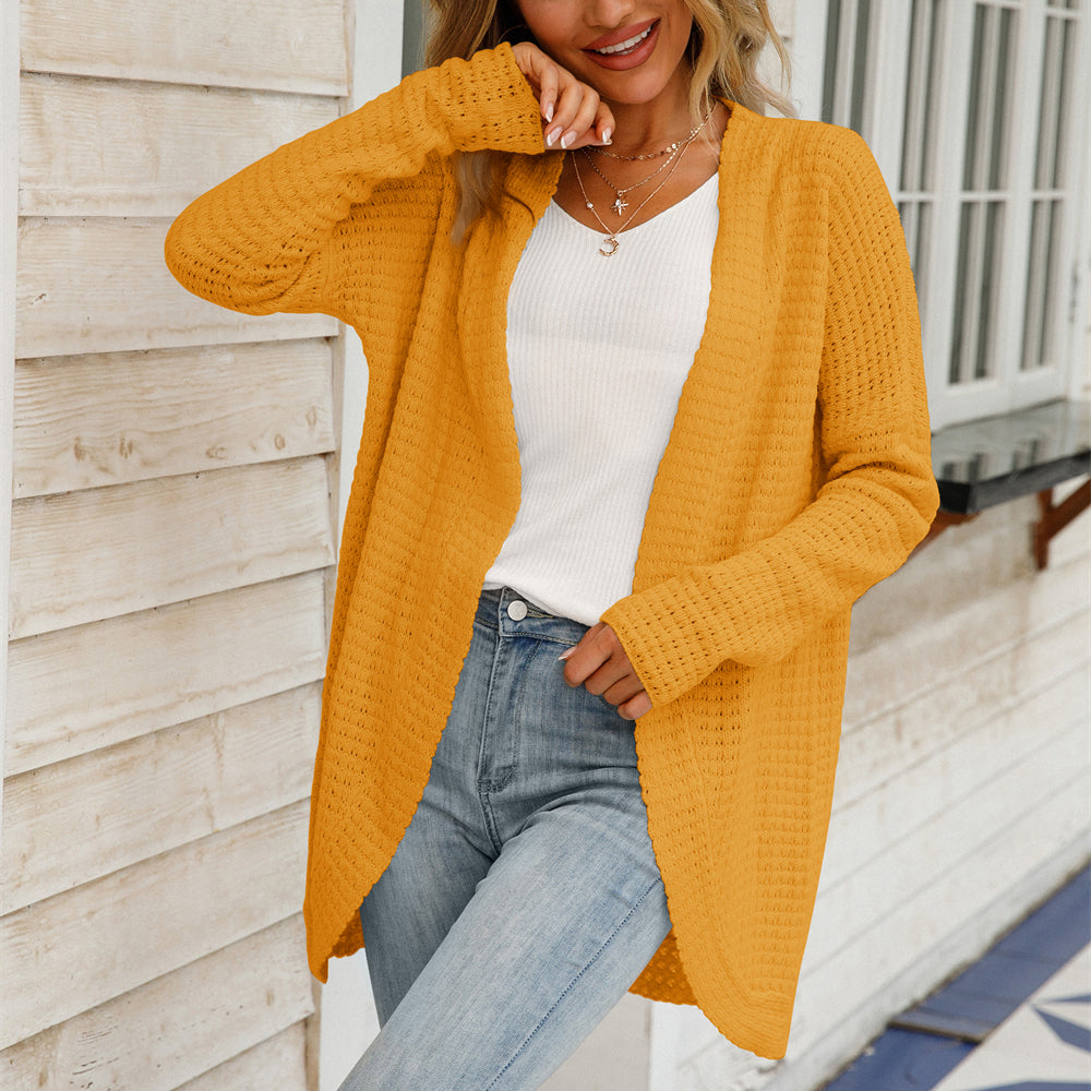 Irregular Knitted Sweater Open-knit Cardigan