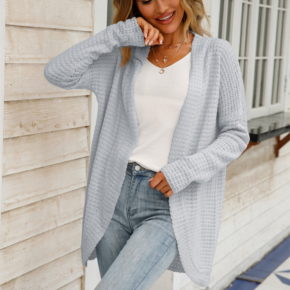 Irregular Knitted Sweater Open-knit Cardigan