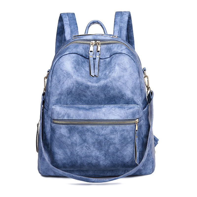 Convertible Vintage Leather Large Backpack