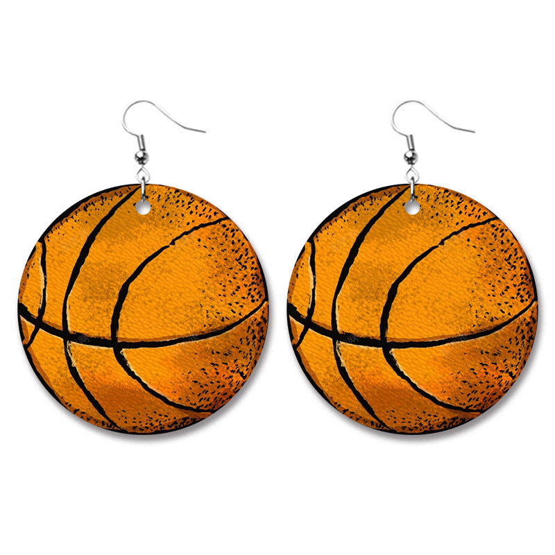 Baseball Volleyball Old Leather Earrings