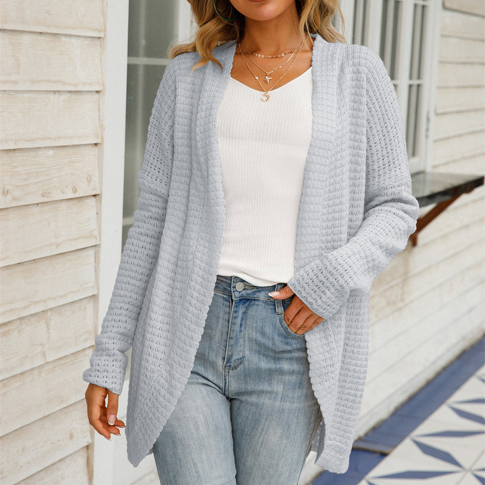 Irregular Knitted Sweater Open-knit Cardigan