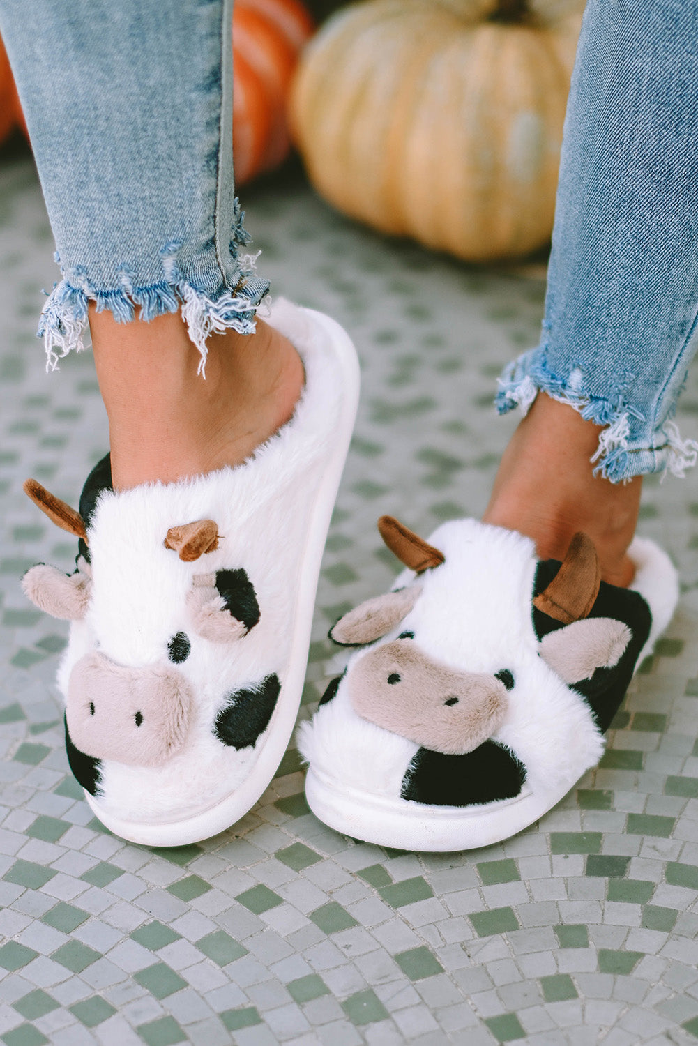 Cute Cow Cotton Slippers