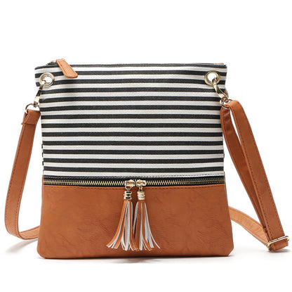 Tassel Zipper Shoulder Purse