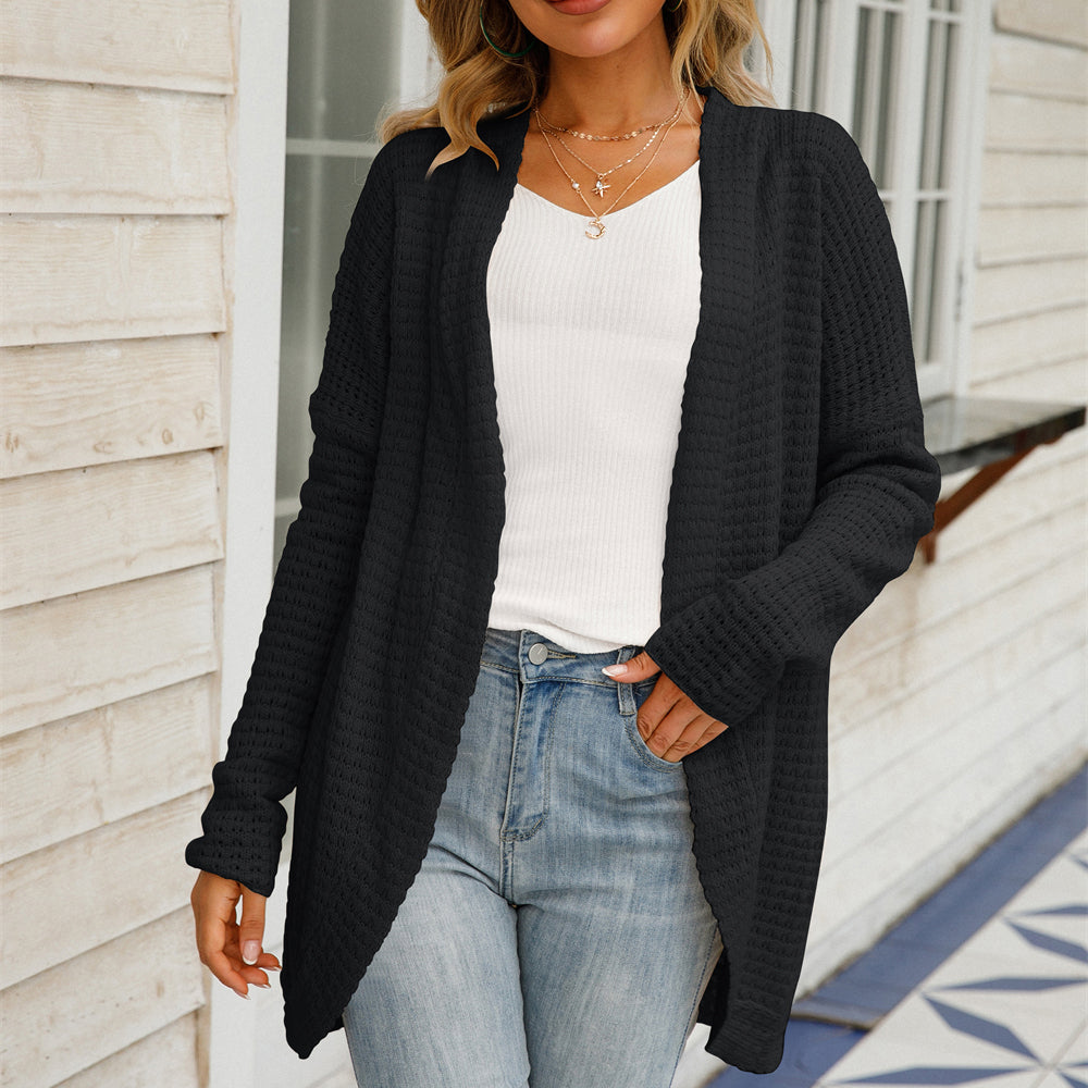 Irregular Knitted Sweater Open-knit Cardigan