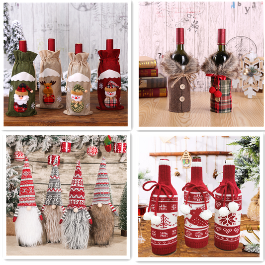 Various Christmas Decoration Wine Bottle Covers