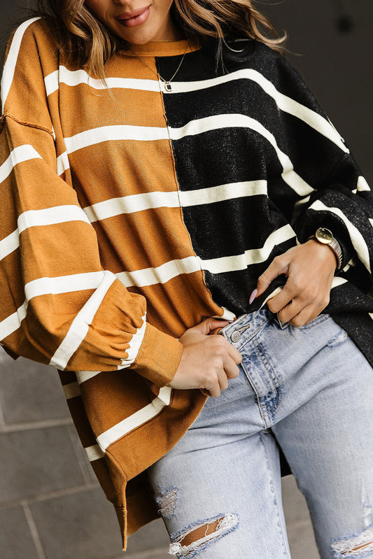 Oversized Contrast Dropped Shoulder Sweater