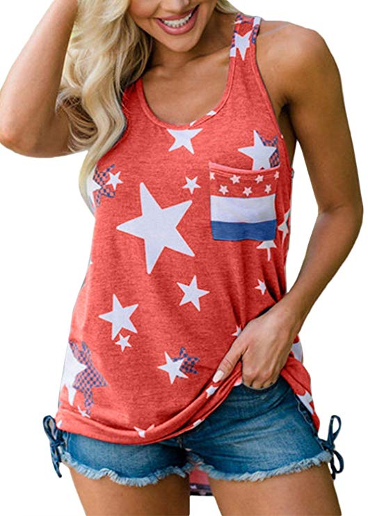 Flag Print Loose Tank Top