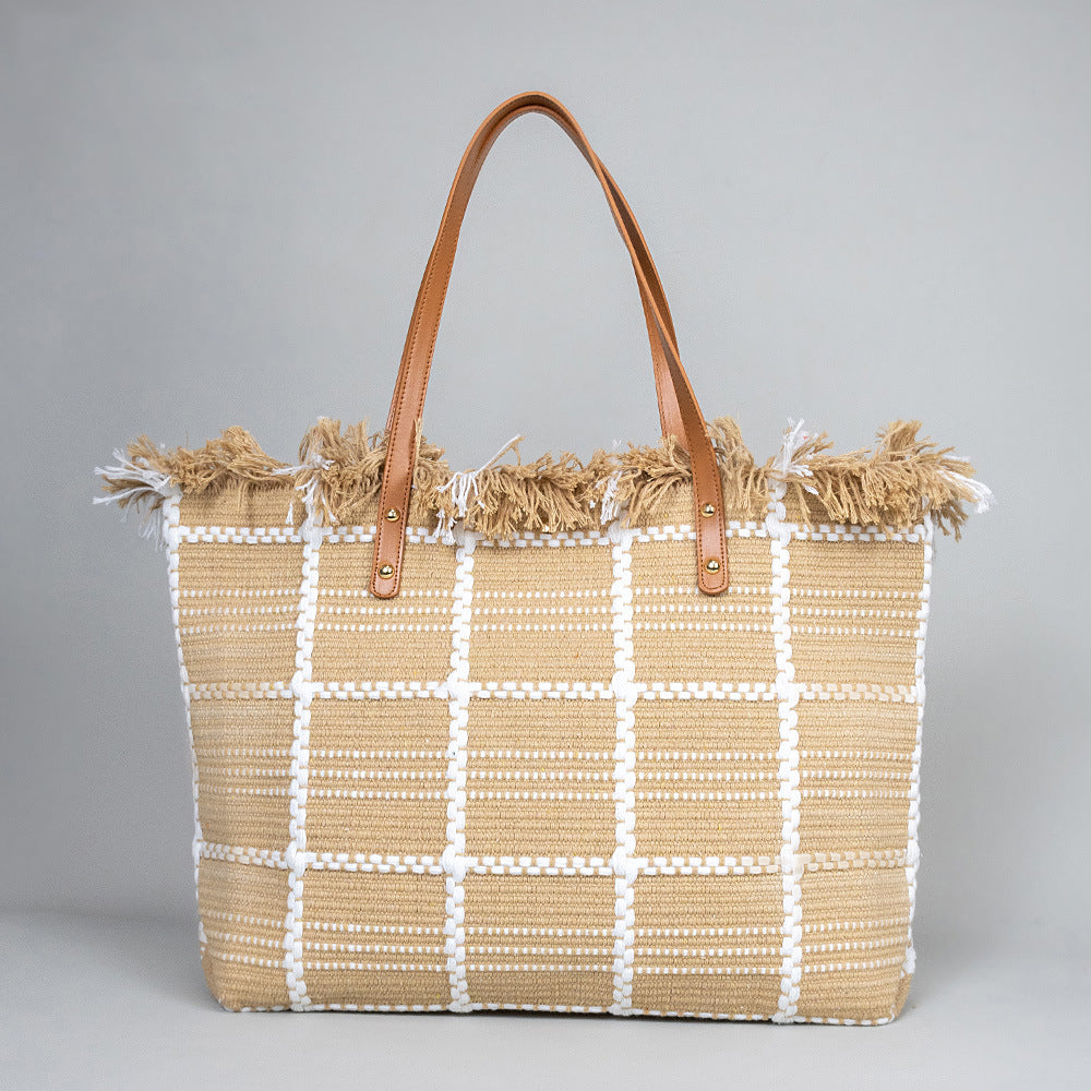 Fringed Embroidered Beach Bag