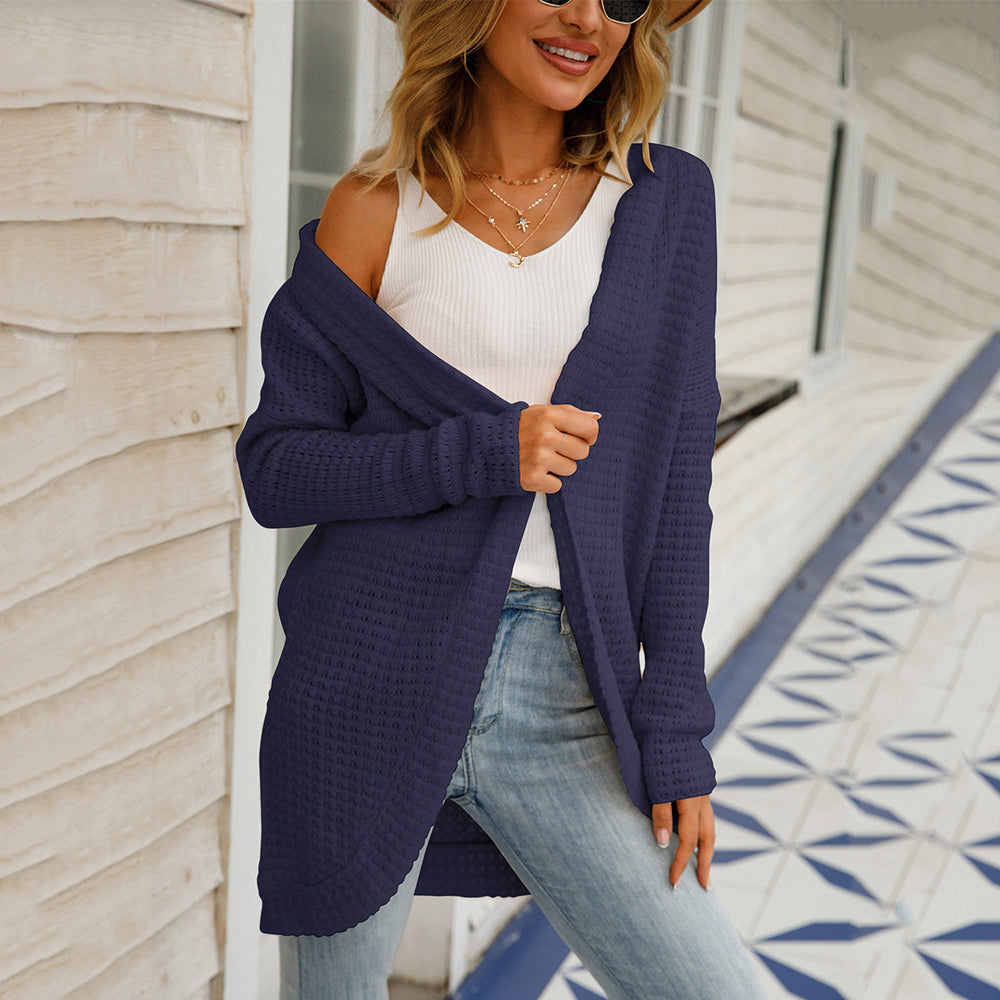 Irregular Knitted Sweater Open-knit Cardigan