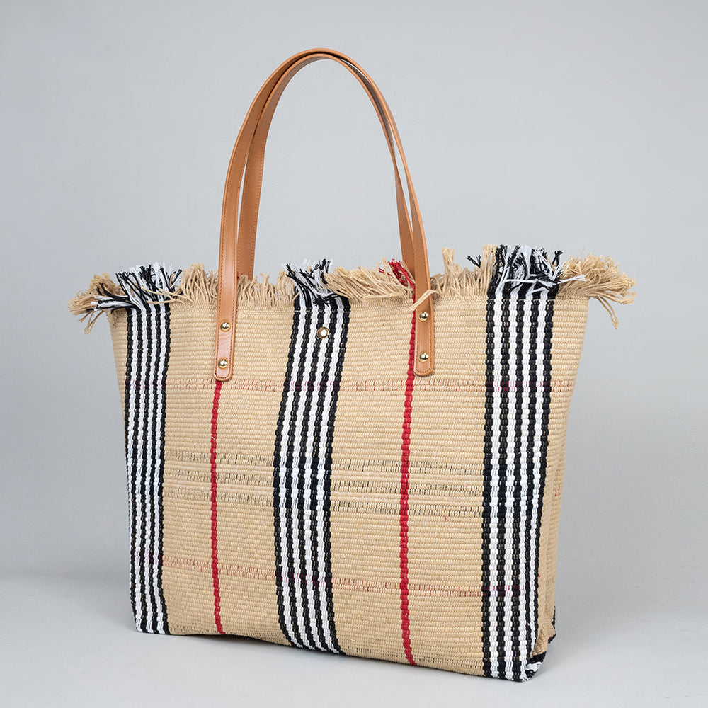 Fringed Embroidered Beach Bag