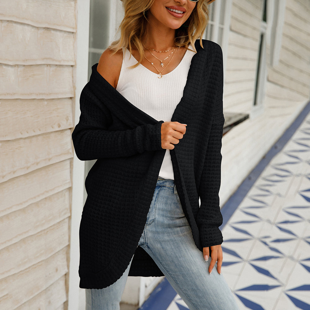 Irregular Knitted Sweater Open-knit Cardigan