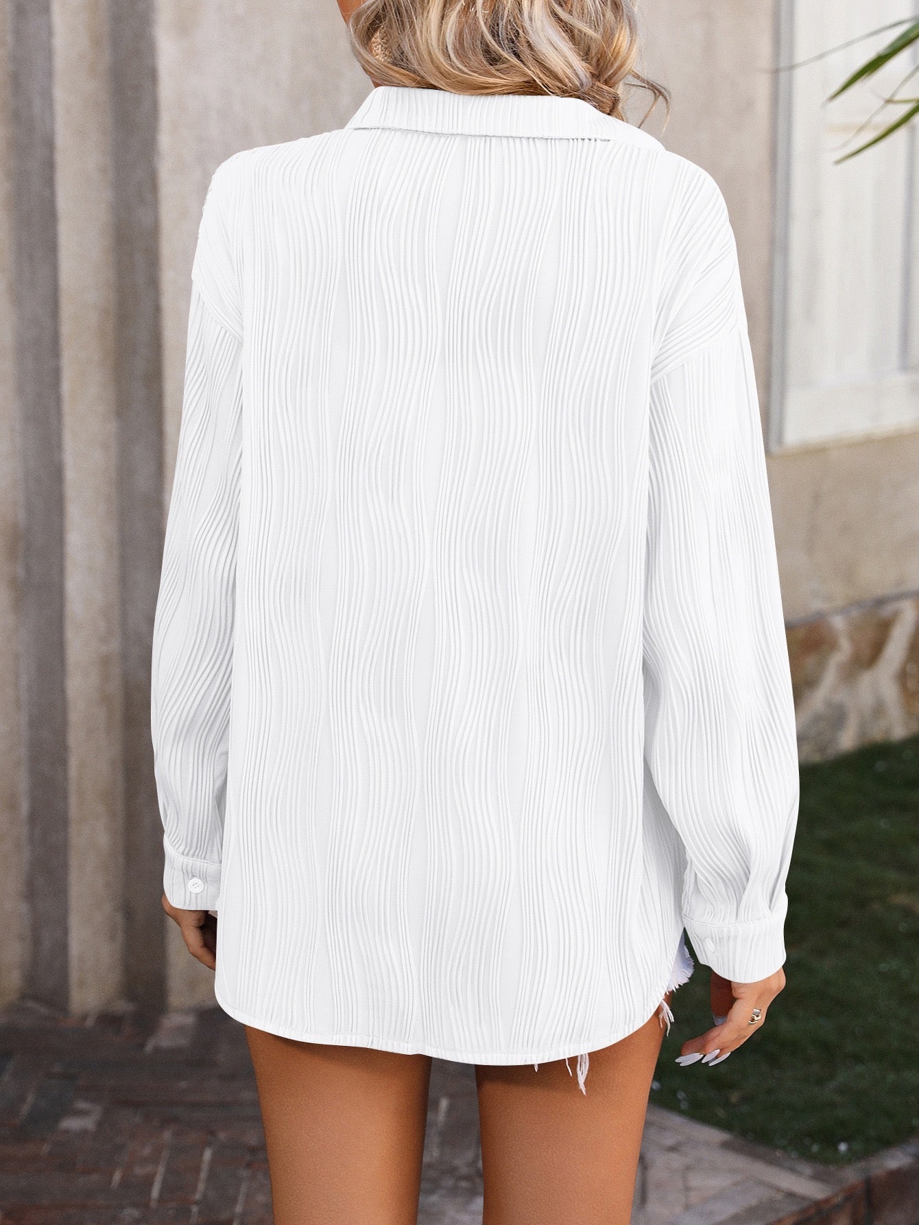 Cozy Wavy Texture Shirt