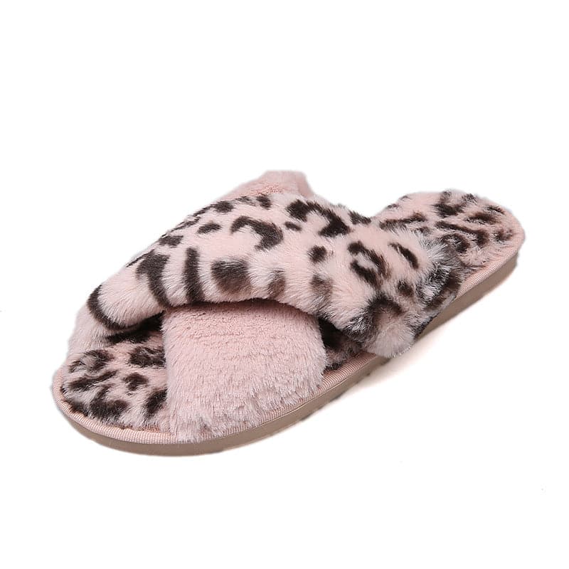 Fluffy Leopard Slippers - KOC