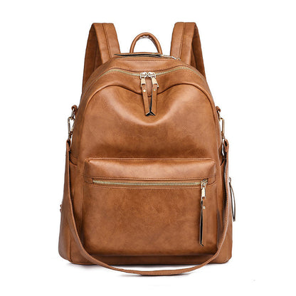 Convertible Vintage Leather Large Backpack