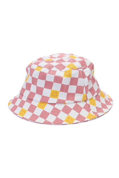 Kids  Smiley Plaid Bucket Hat