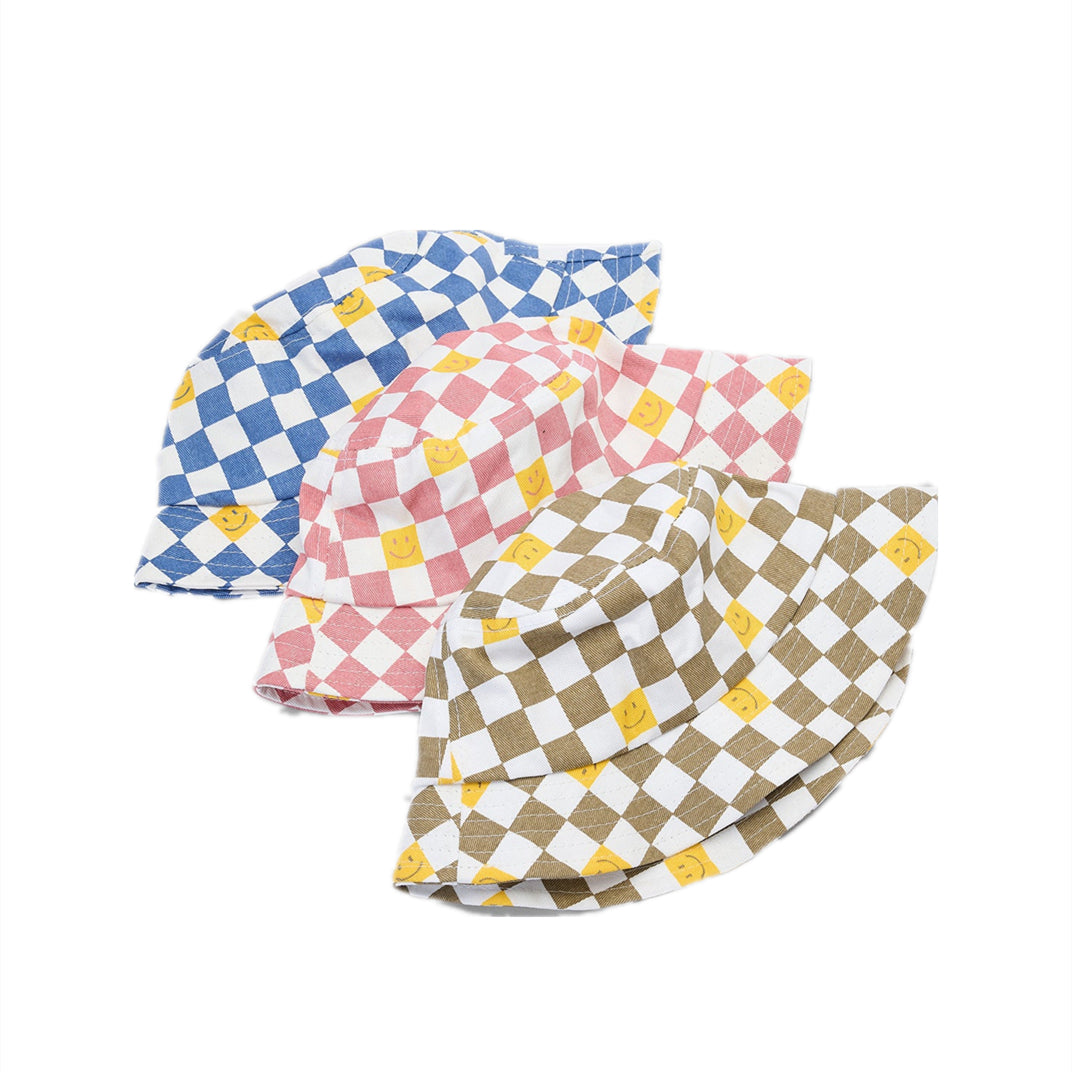 Kids  Smiley Plaid Bucket Hat