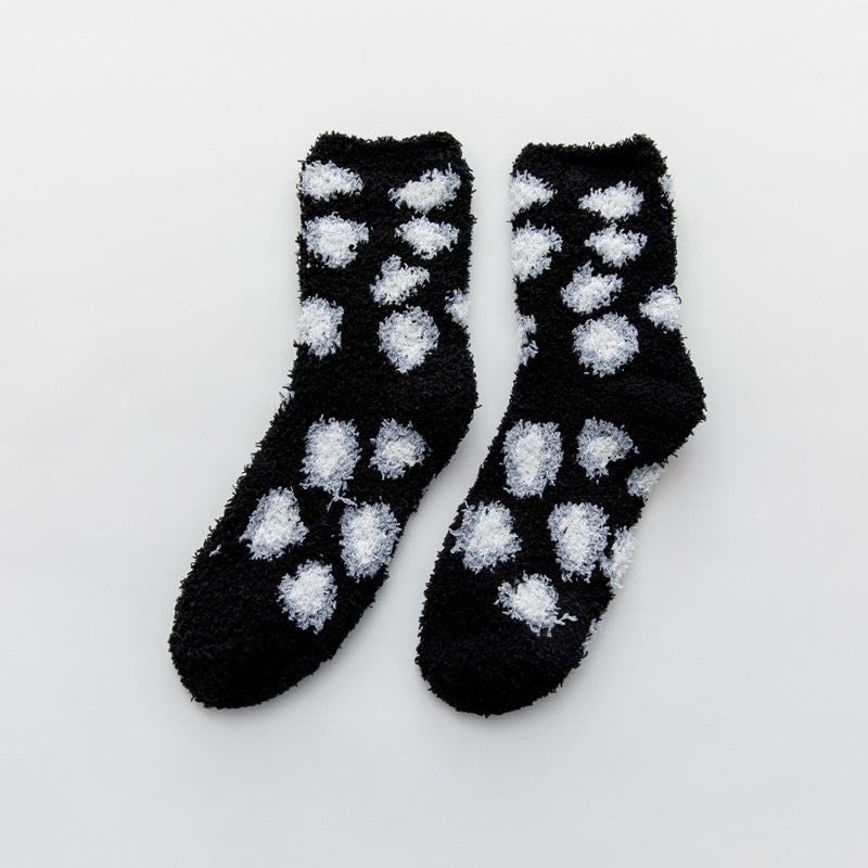 Leopard Print Soft Women Fuzzy Socks|12pc