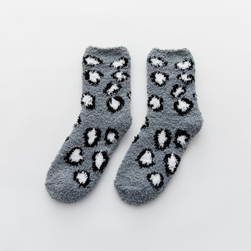 Leopard Print Soft Women Fuzzy Socks|12pc