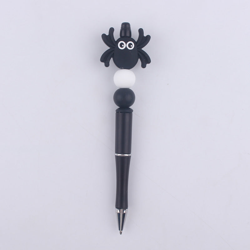 Halloween Pumpkin Spider Silicone Beaded Pen(MOQ:3)