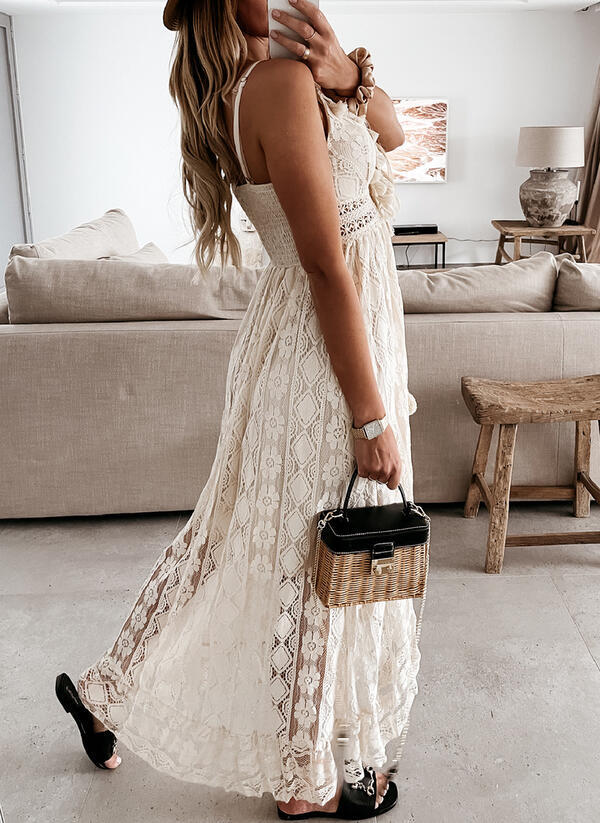 Lace suspender Maxi Dress