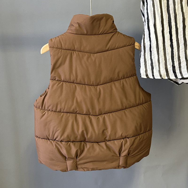 Zippered Sleeveless Down Jacket