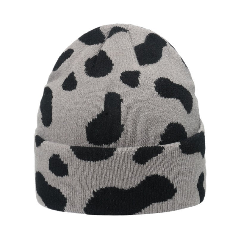 Cow Print Knitted Hat