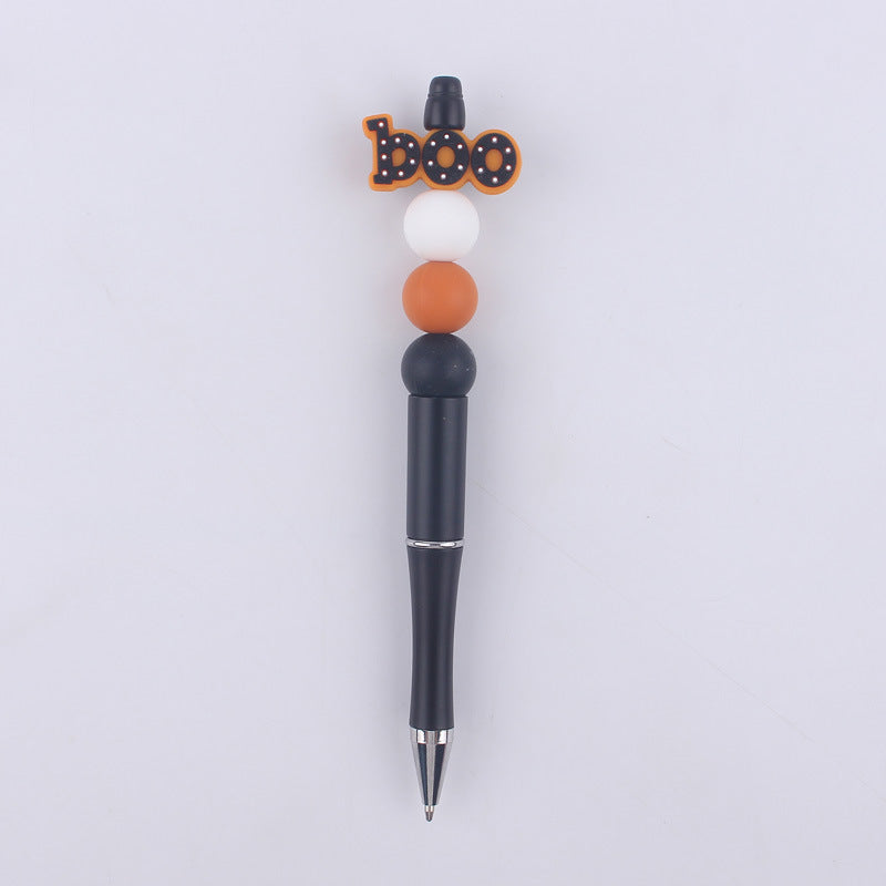 Halloween Pumpkin Spider Silicone Beaded Pen(MOQ:3)