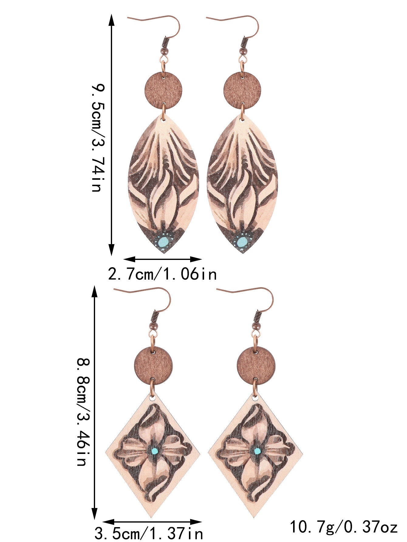 Western Wood Chip Earrings