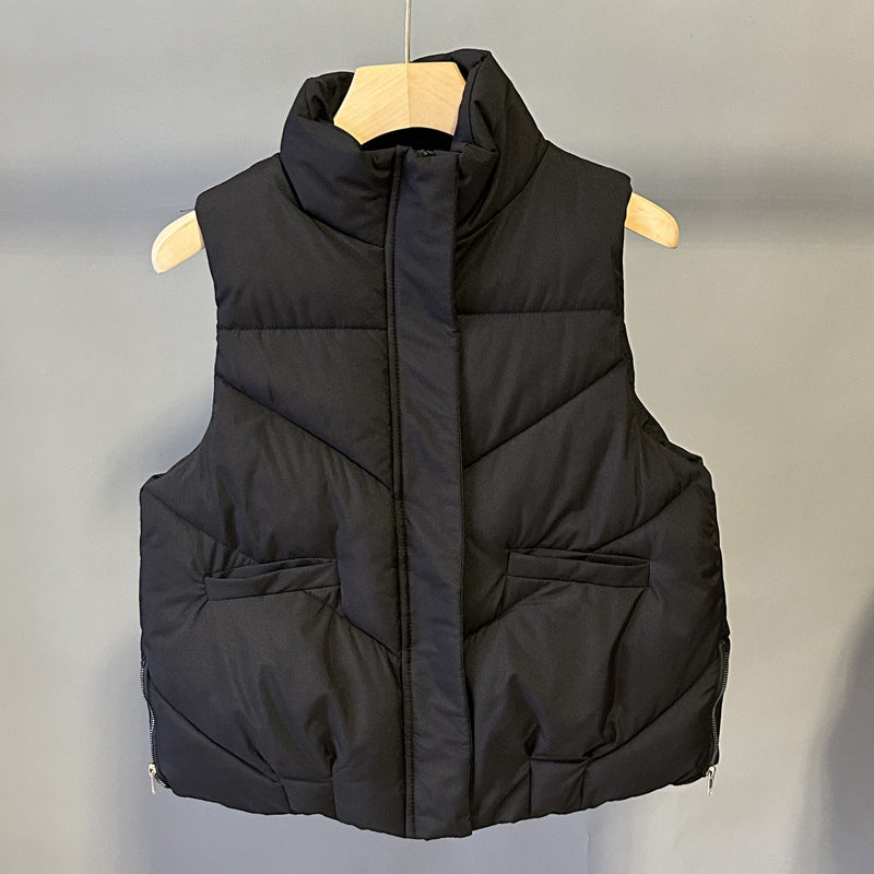 Zippered Sleeveless Down Jacket