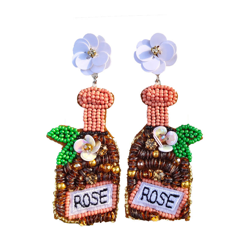 Valentine's Day Rice Bead Braided Earrings(moq:2)