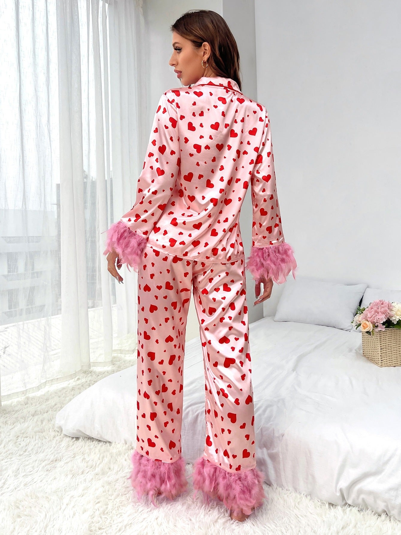 Valentine's Day Heart Print Pajamas