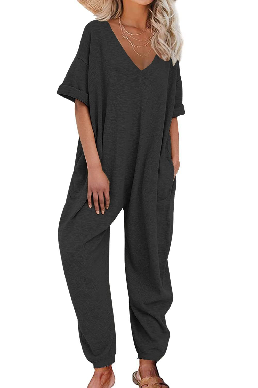 WOMEN'S SOLID COLOR ULTRA-LOOSE JUMPSUIT OVERALLS