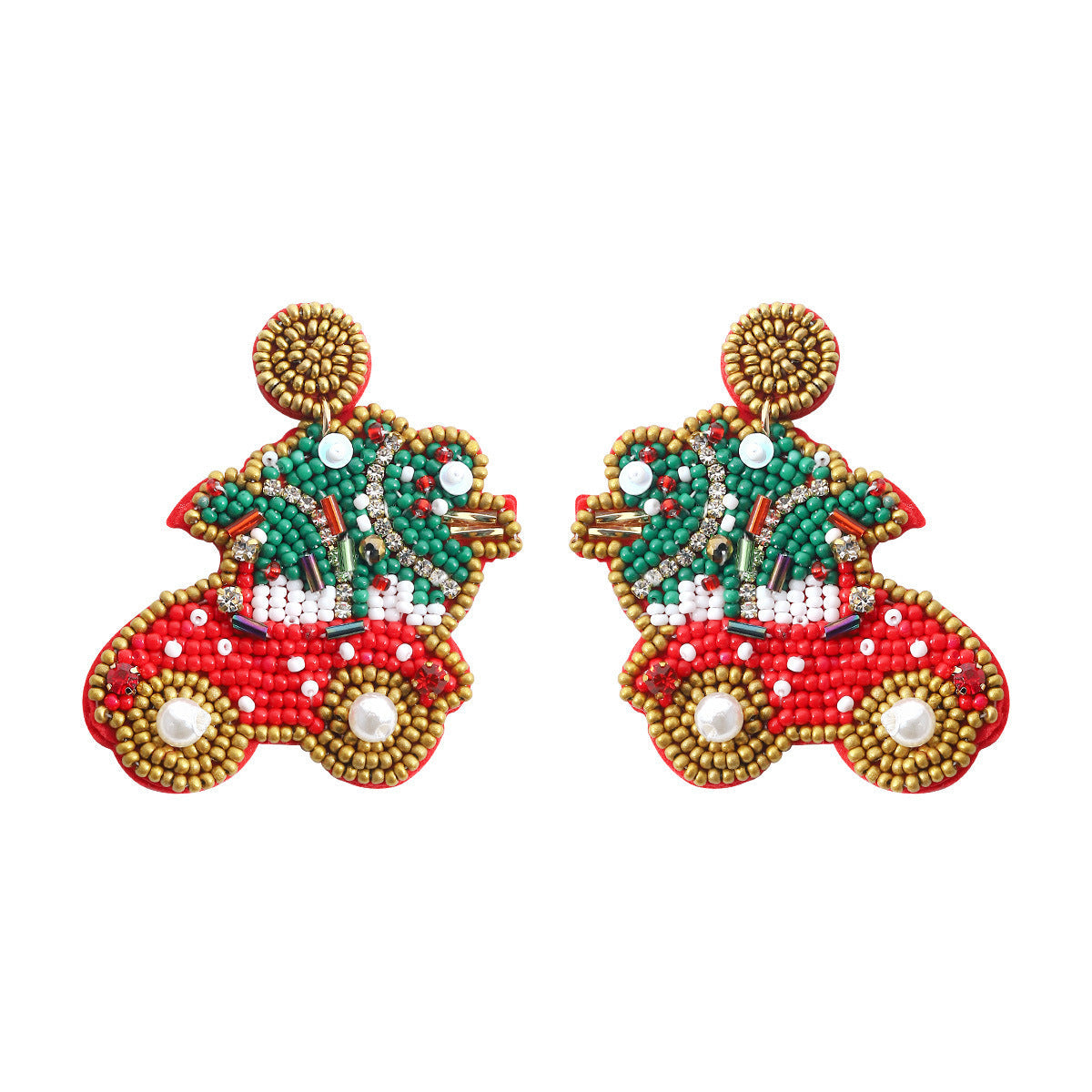 Christmas Handmade Bead Earrings